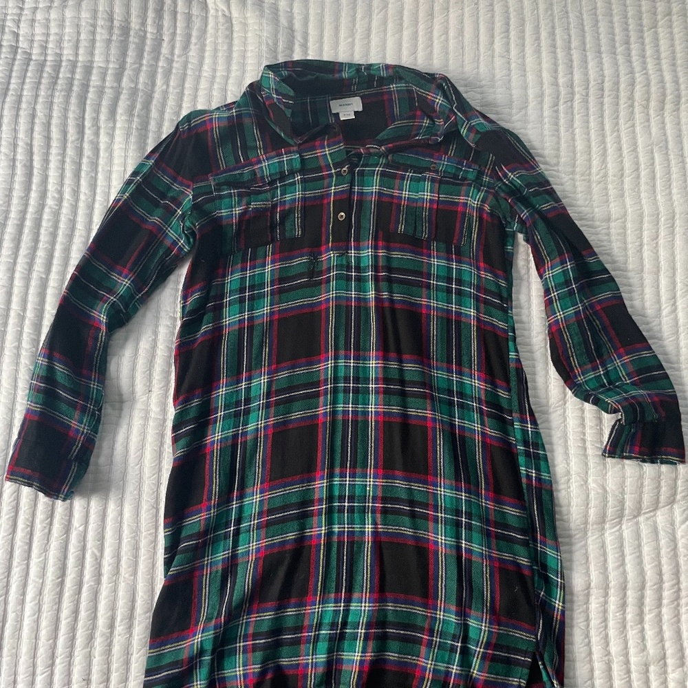 plaid long sleeve dress